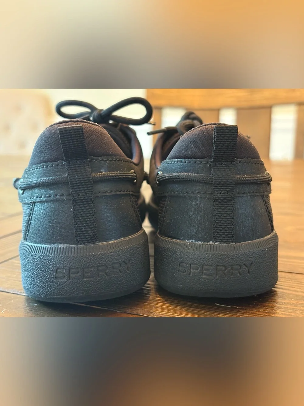 Sperry Kids All-Black Lace-Up Boat Shoes